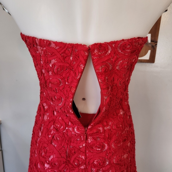 BCBGMaxazria Marina Short Strapless Ruffle Hem Dress NWT - Picture 7 of 13